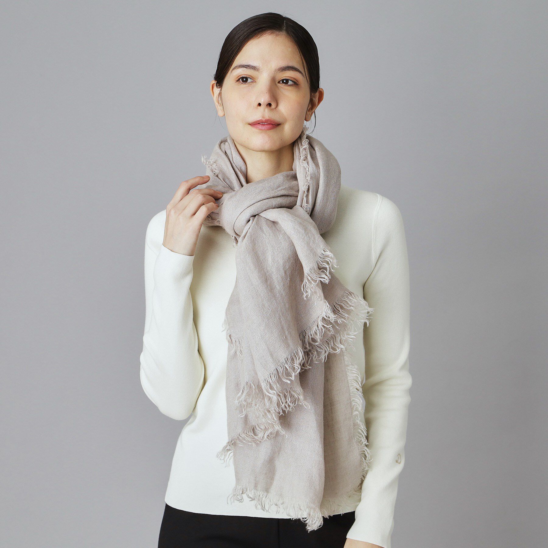 DRESSTERIOR「ASAUCE MELER（アソースメレ）フランダース産リネンガーゼストール」|ストール|