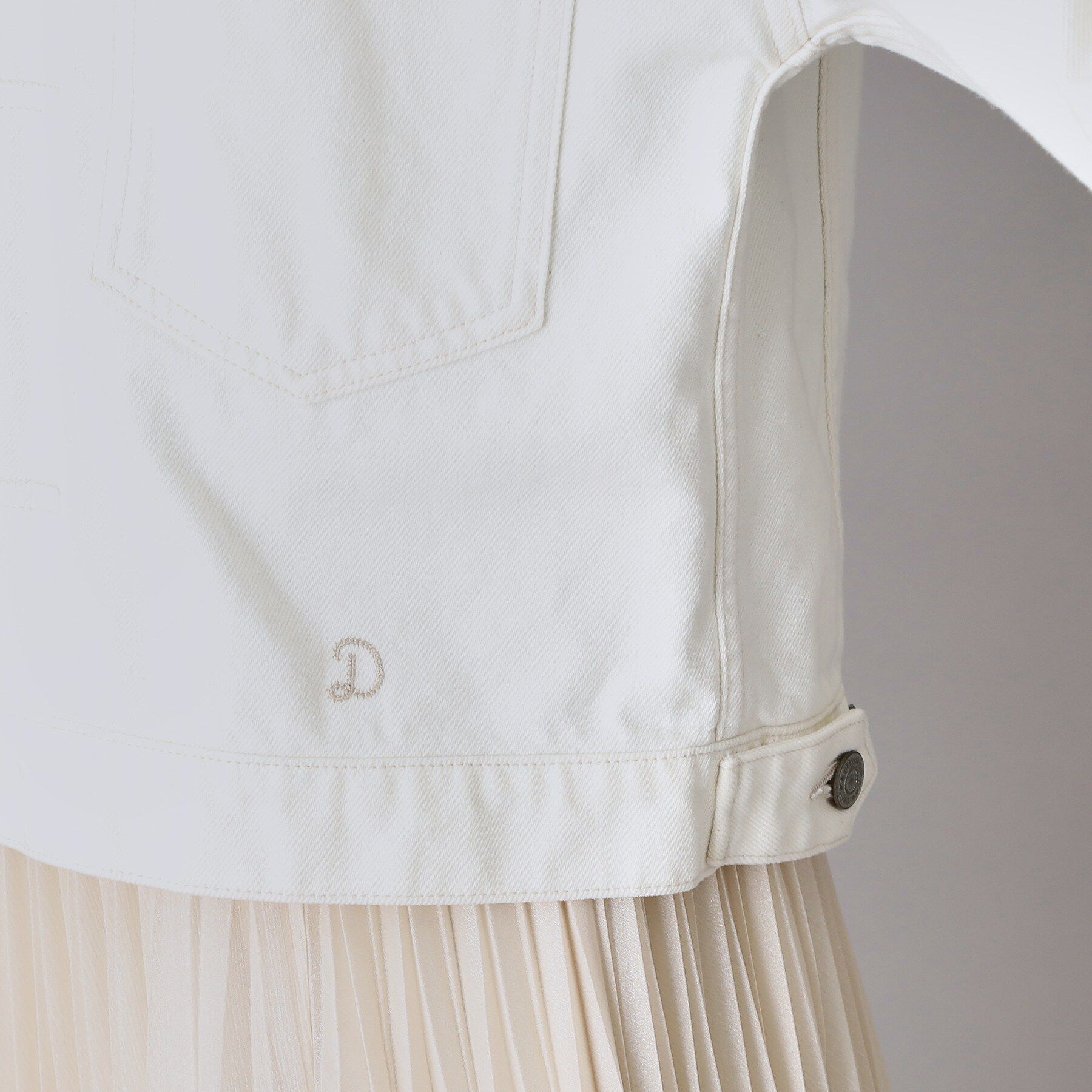 DRESSTERIOR「ヴィンテージバンドカラーGジャンホワイト」|デニムジャケット|