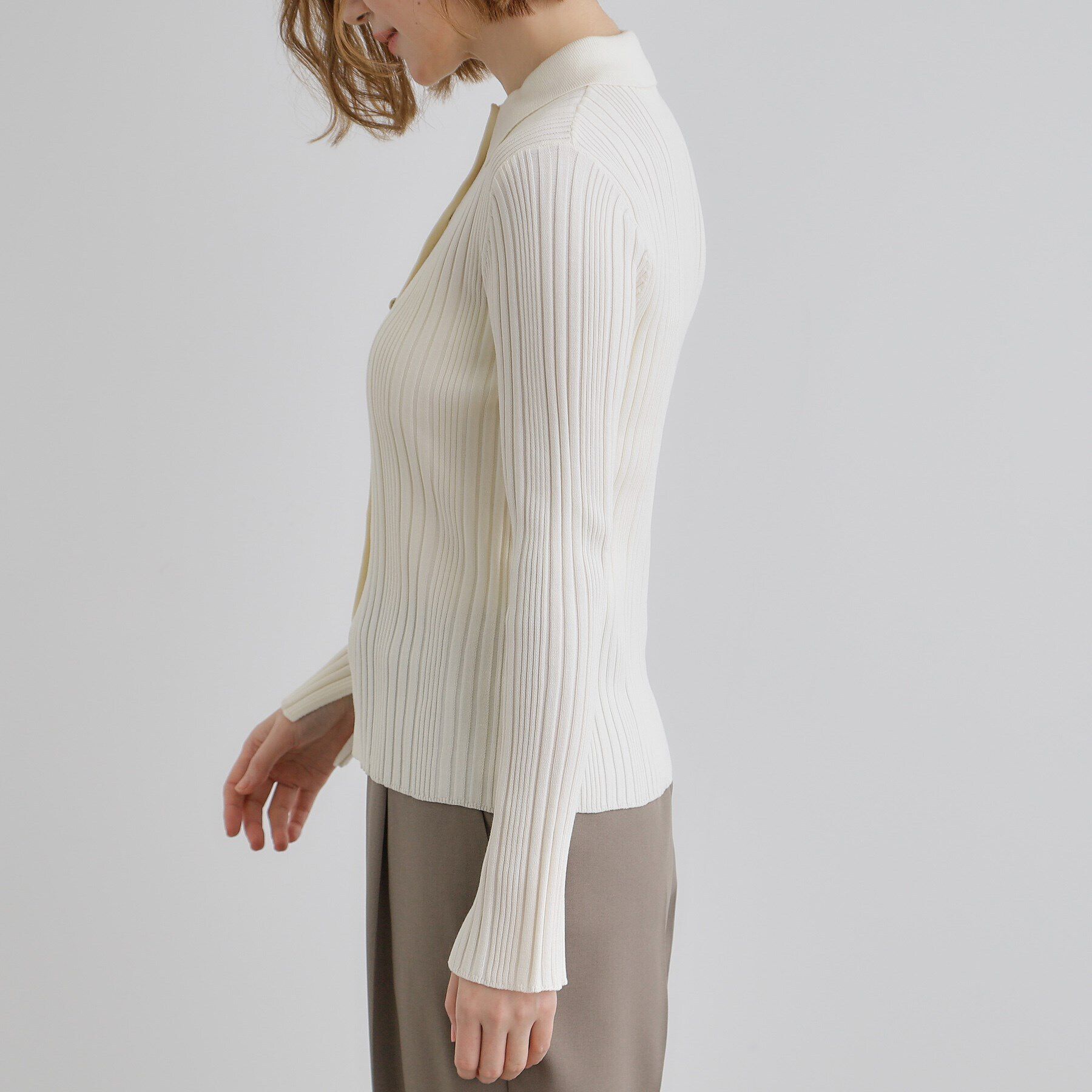 grove「ワイドリブポロニット」|ニット・セーター|