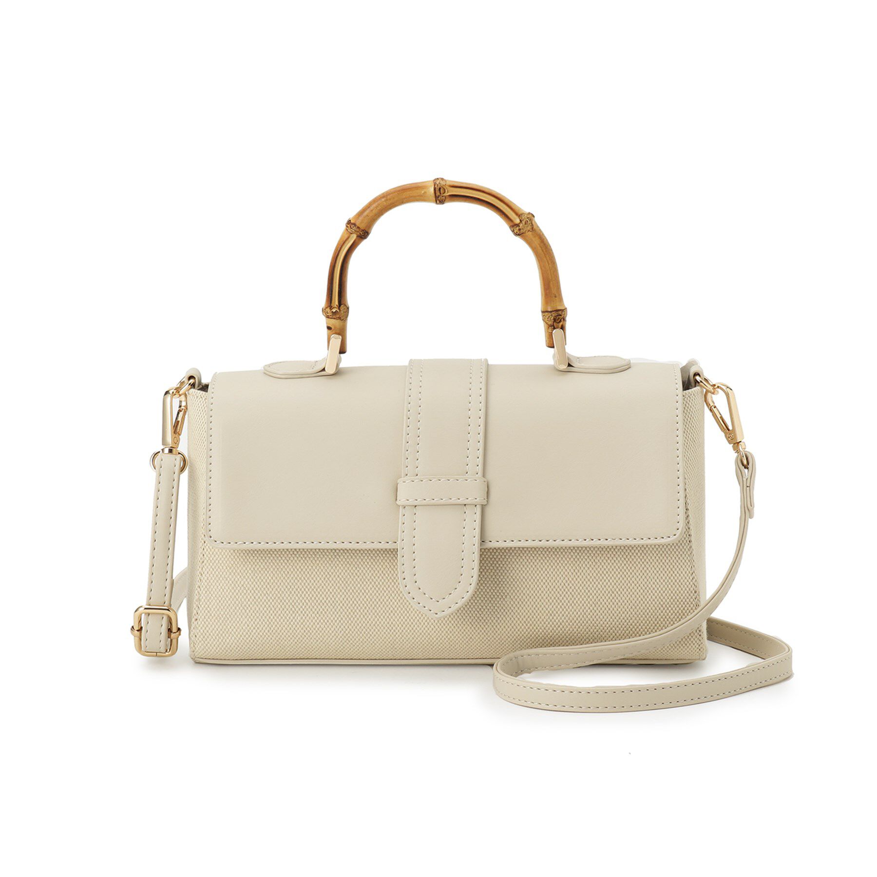 grove「【雑誌掲載】フラップバンブーハンドル2WAYトート」|ハンドバッグ|