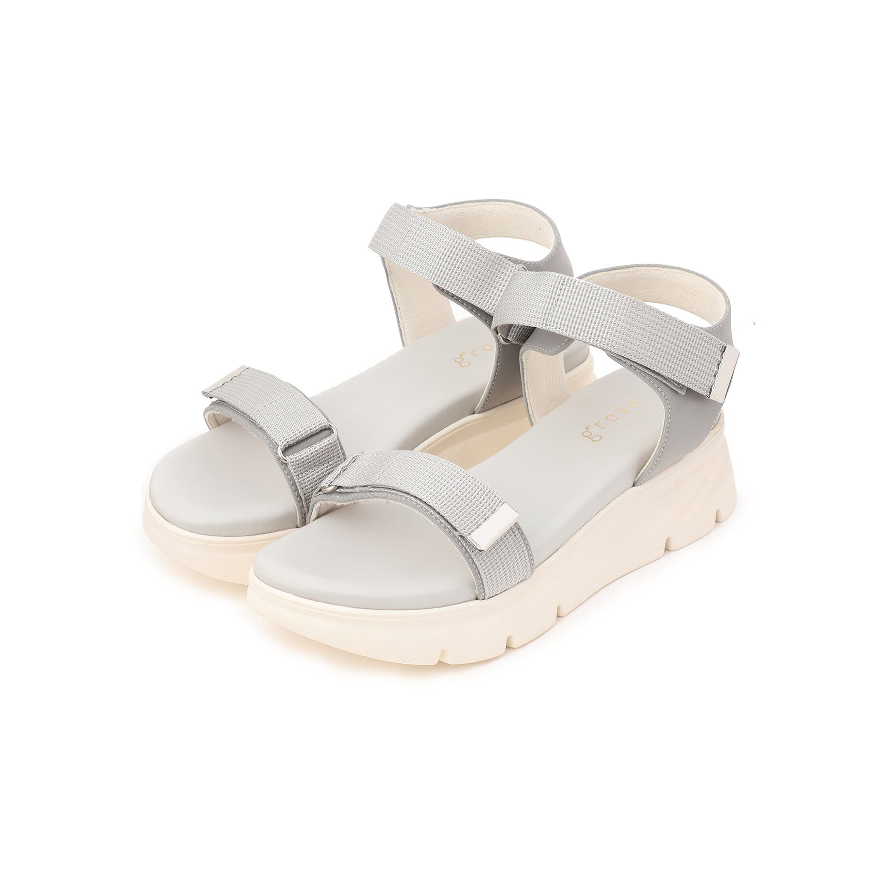 grove「【人間工学】ベルトフッドベッドサンダル」|サンダル|グレー(012)