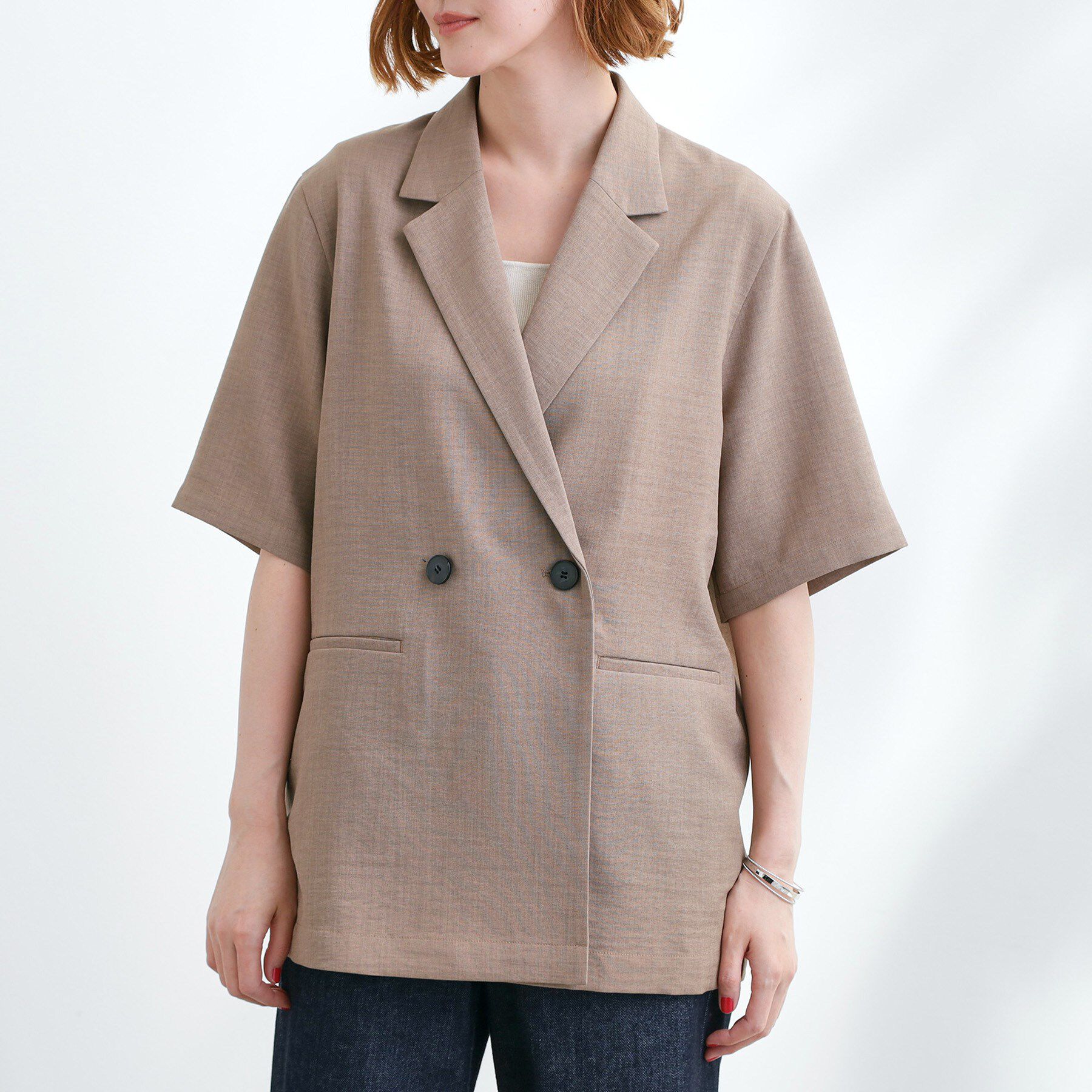 grove「軽やかに羽織れて、きちんと見え ハーフスリーブテーラードジャケット」|テーラードジャケット|