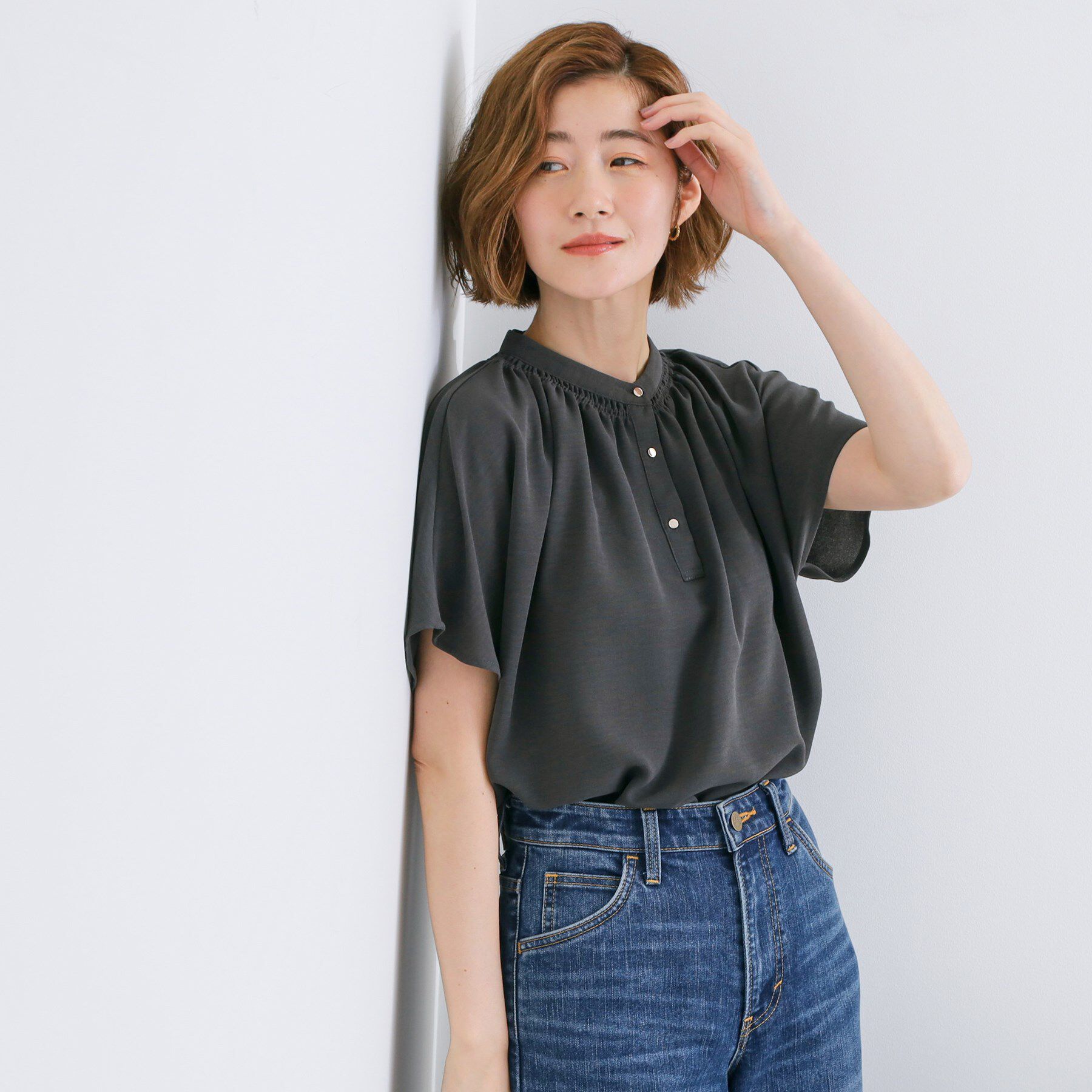 grove「【さらりと着られる/二の腕カバー】多機能ドルマンスリーブブラウス」|シャツ・ブラウス|