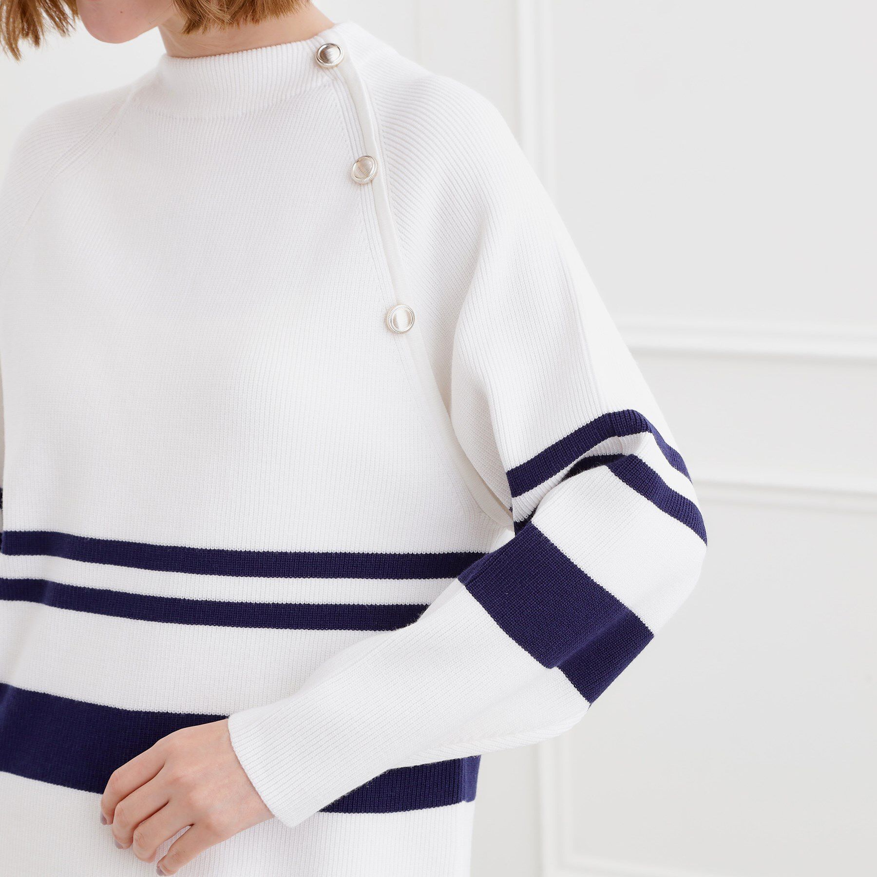 grove「ラグランスリーブ肩釦ニット」|ニット・セーター|