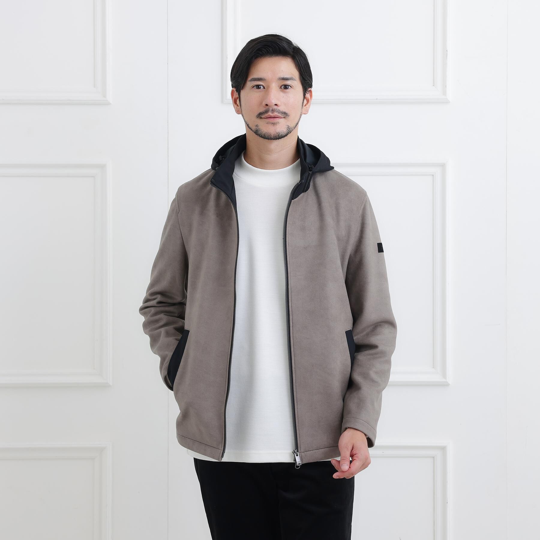 TAKEO KIKUCHI「【JUST ONE LAYER】ダウンファブリック ジップアップ フード ブルゾン」|ブルゾン・スタジャン|