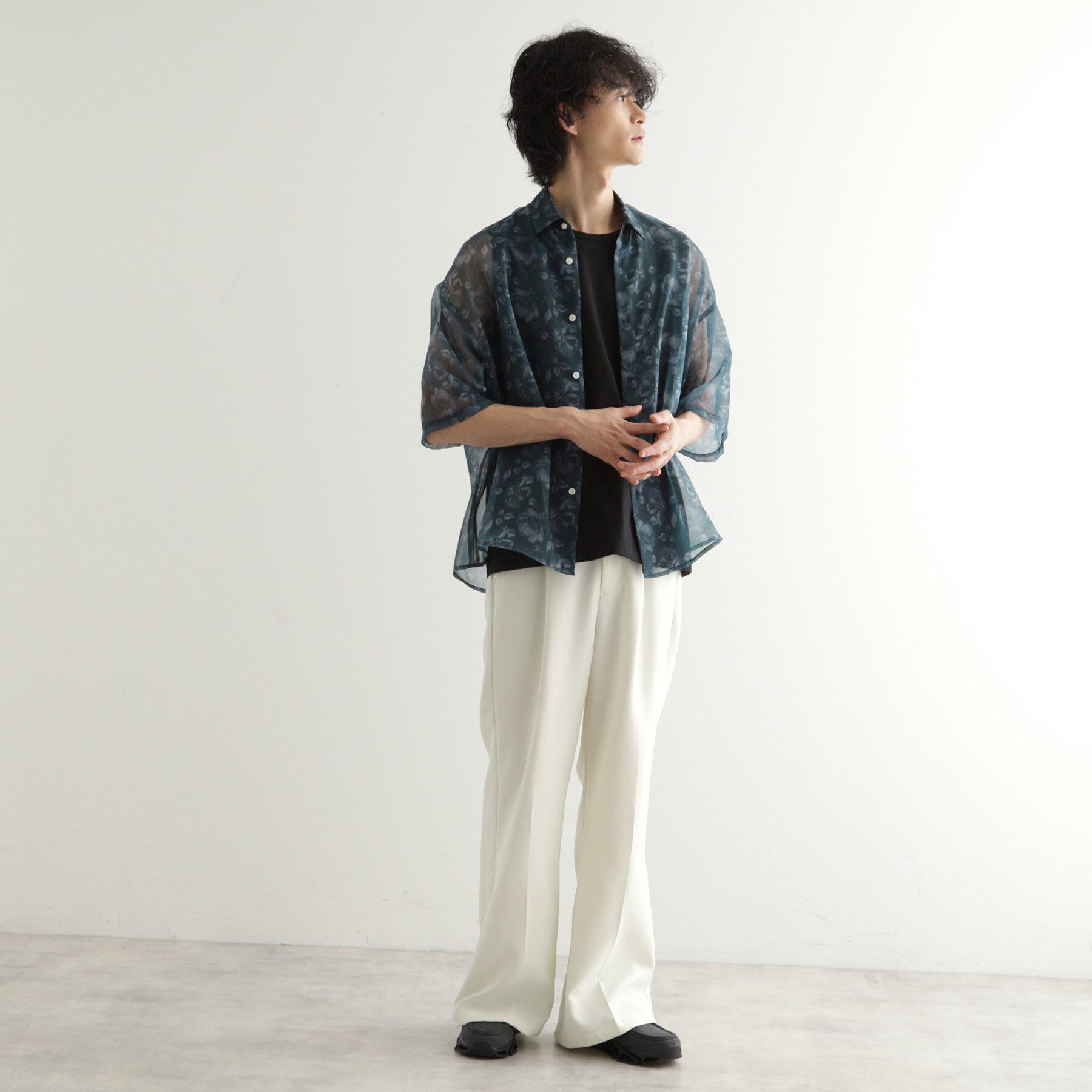 tk.TAKEO KIKUCHI「シアーフラワーシャツ」|シャツ・ブラウス|