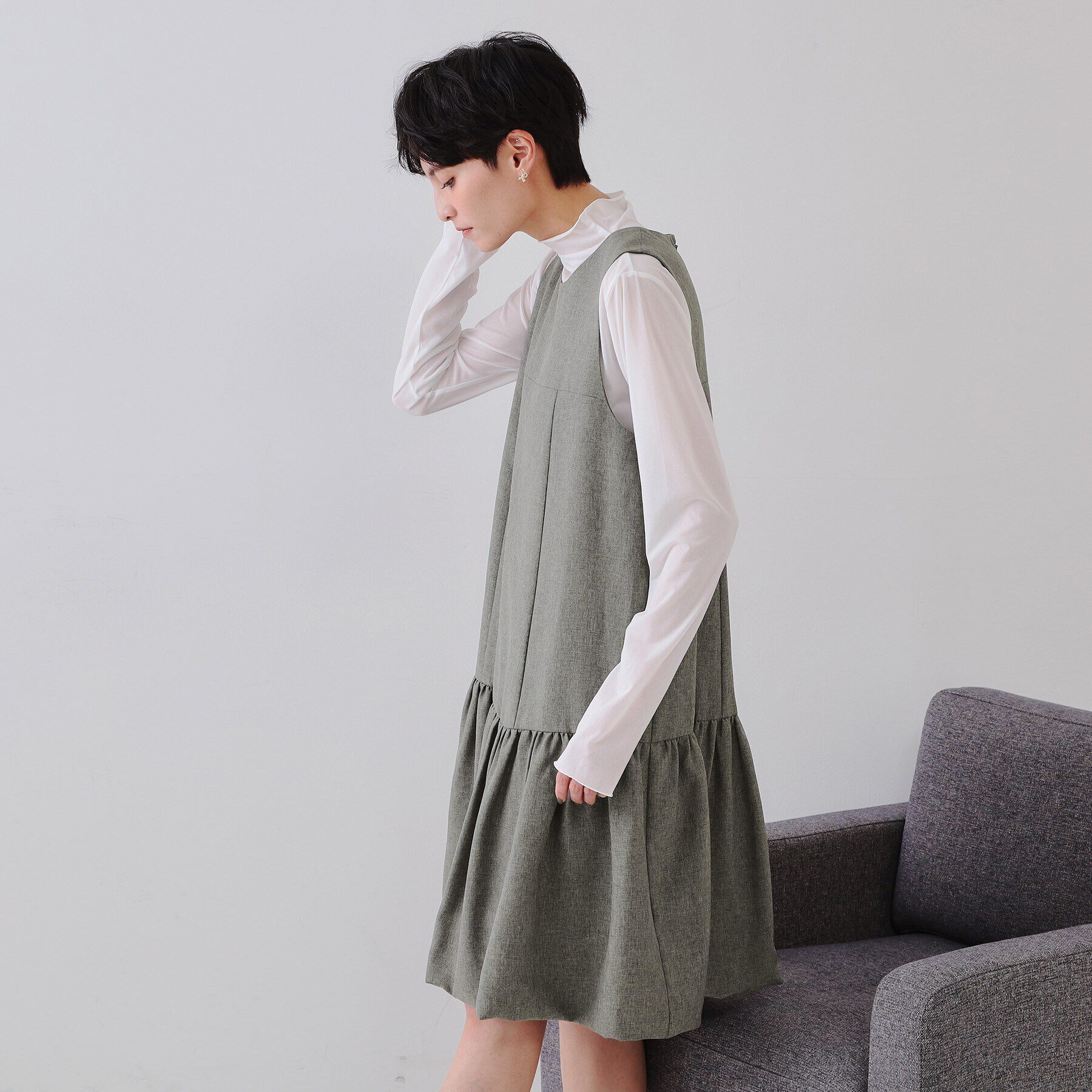 OPAQUE.CLIP「裾バルーンミニジャンスカ【洗濯機洗い可】」|ワンピース|