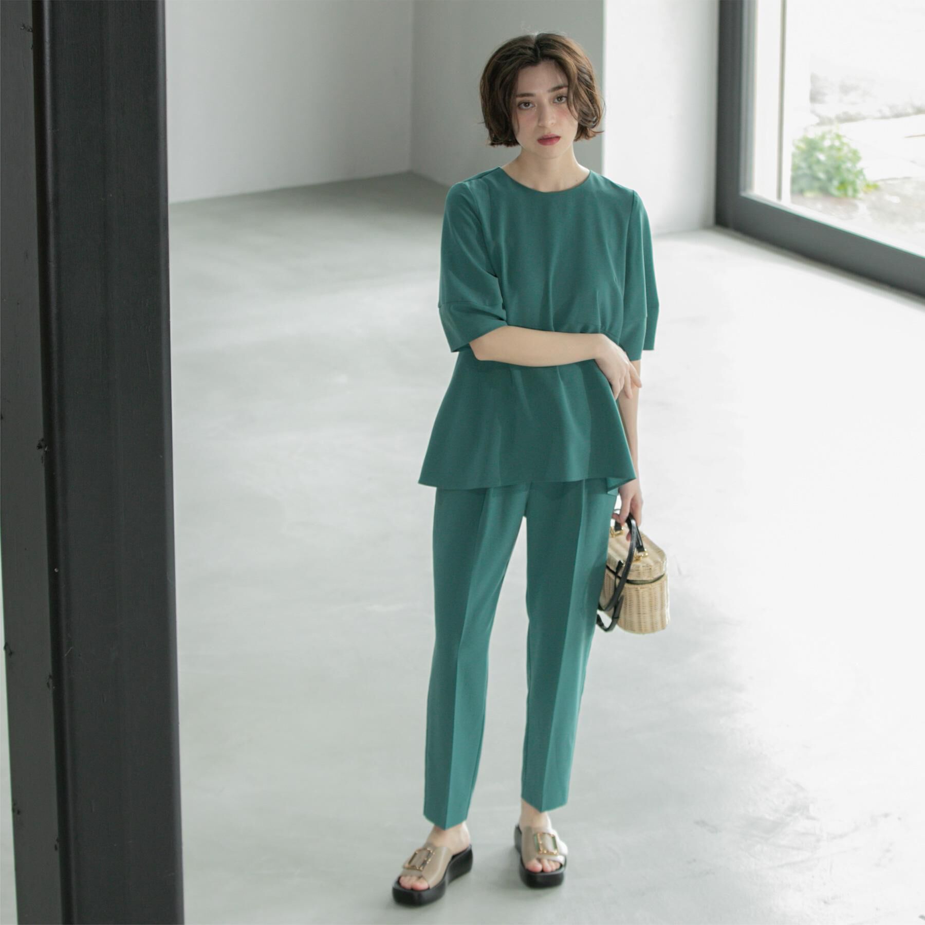 OPAQUE.CLIP「《6色展開/丈が選べる》美脚イージーテーパードパンツ/セットアップ対応【ストレッチ/洗濯機洗い可/防」|その他|