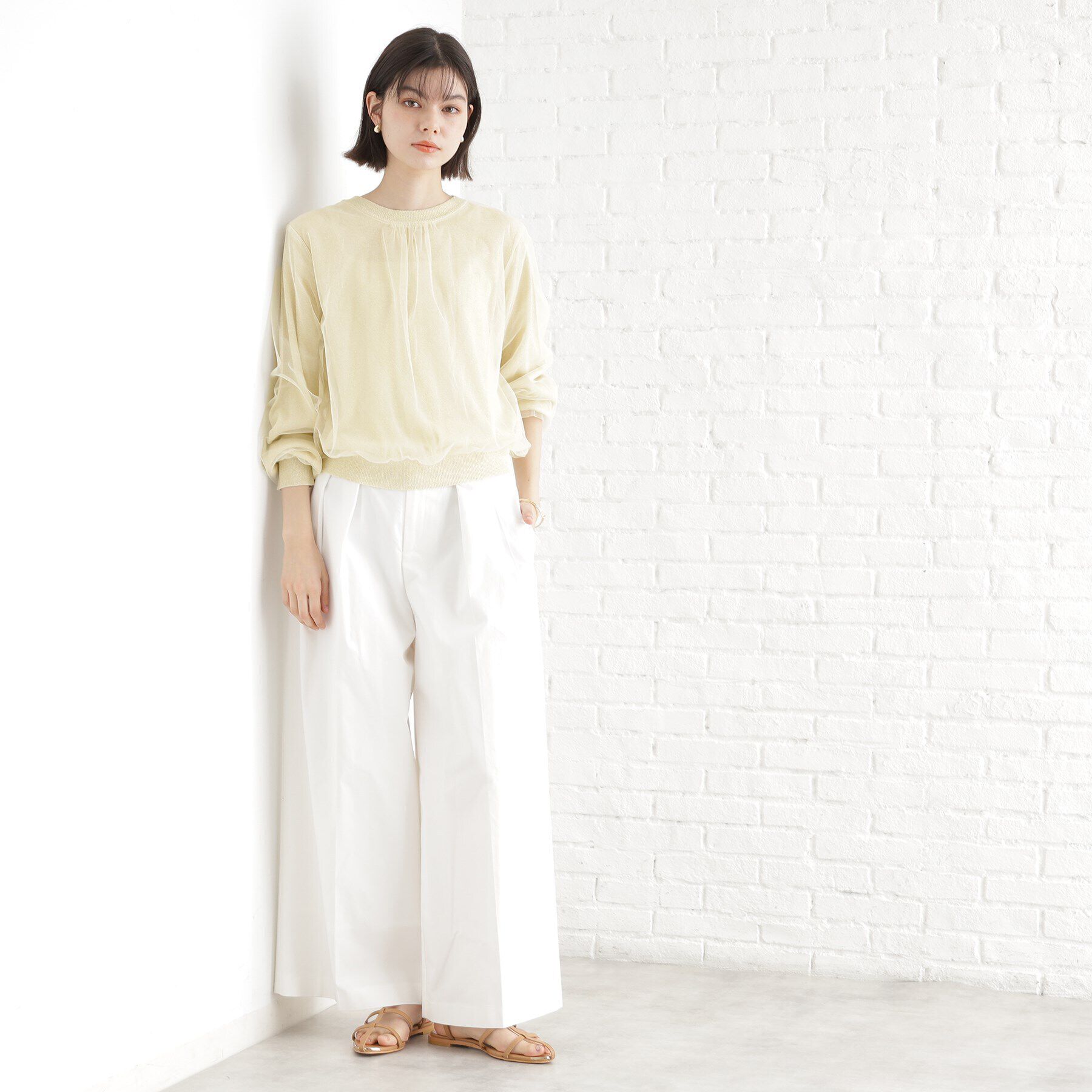 THE SHOP TK「チュール&times;ラメニット【洗える】」|ニット・セーター|