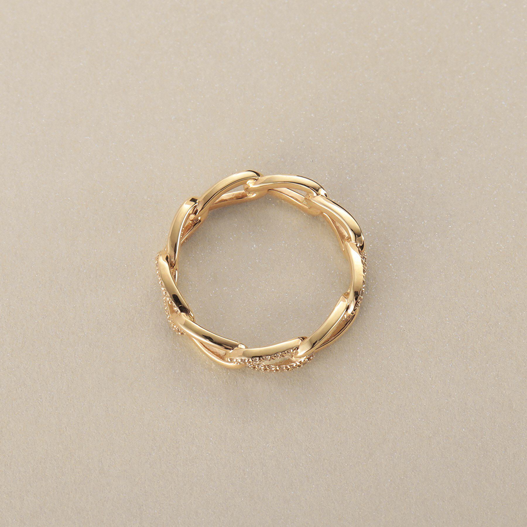 COCOSHNIK「K10ダイヤモンド キヘイチェーンモチーフ リング」|リング|