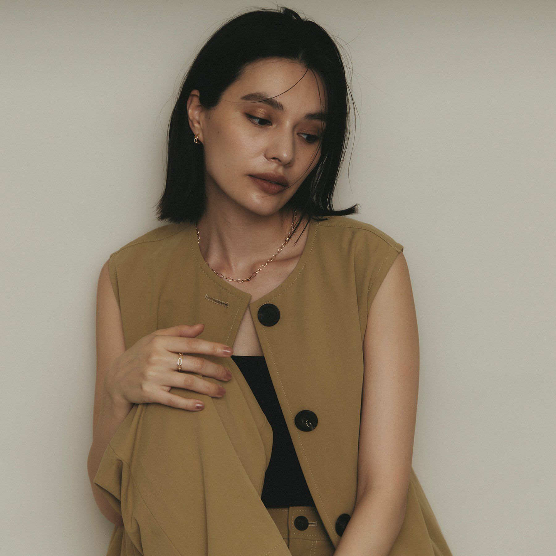 COCOSHNIK「K10ダイヤモンド キヘイチェーンモチーフ リング」|リング|