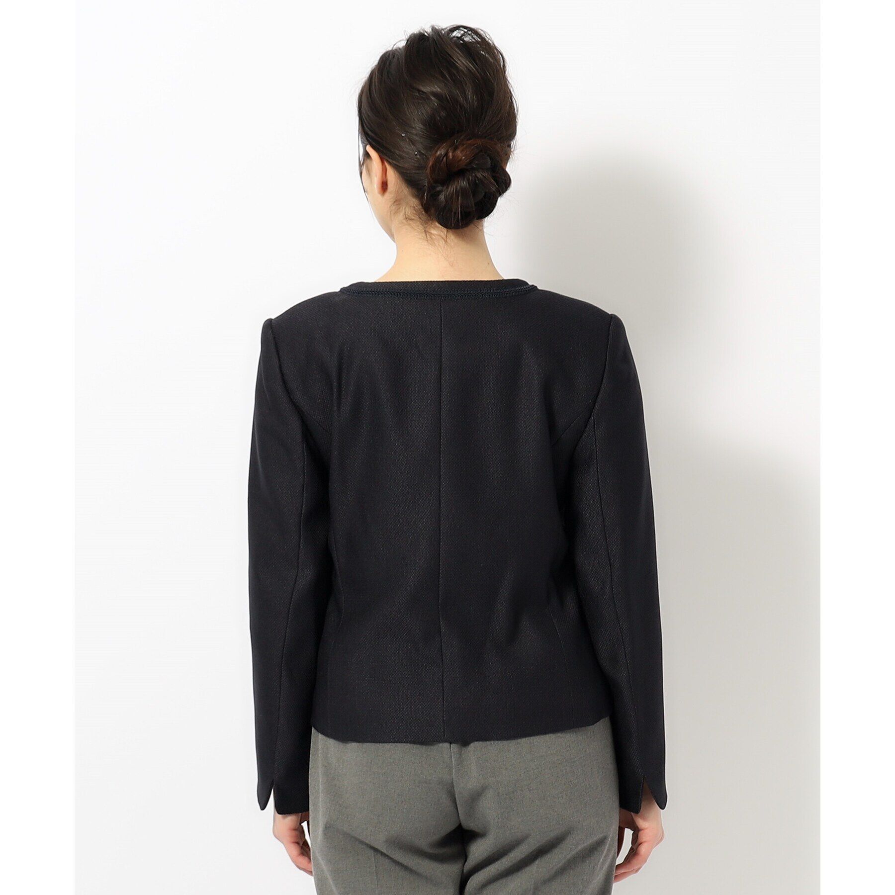 SHOO･LA･RUE「【S-5L/洗える】らくドビーノーカラージャケット」|ノーカラージャケット|