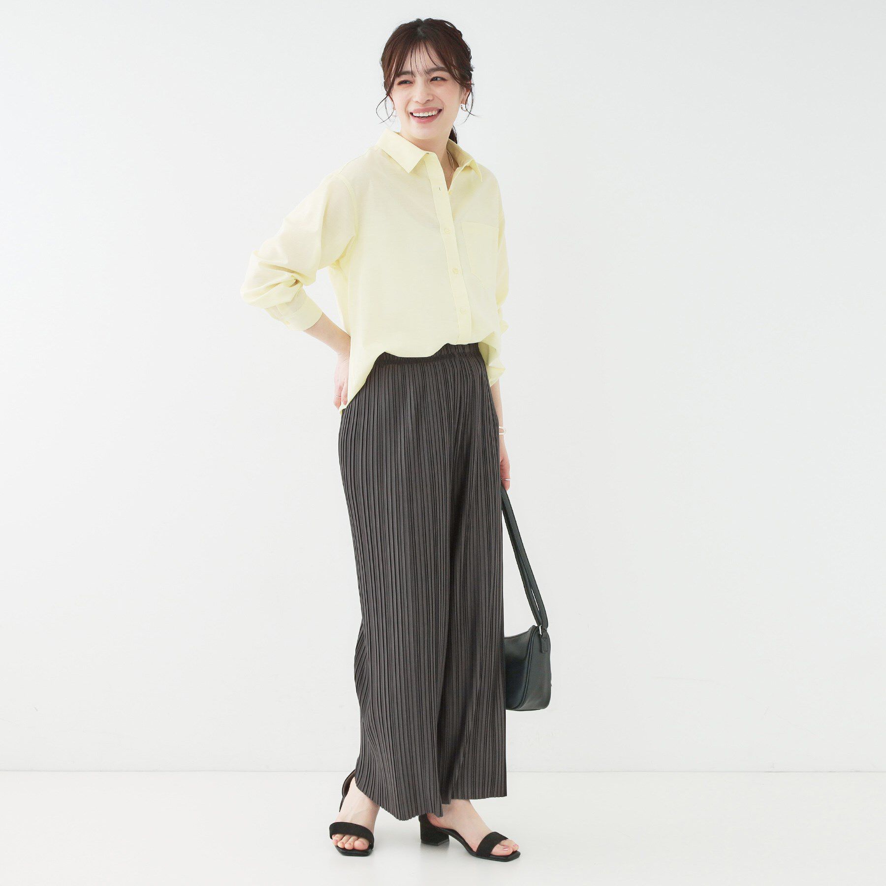 SHOO･LA･RUE「【洗える】楽してほっそり見え カットプリーツパンツ」|その他|