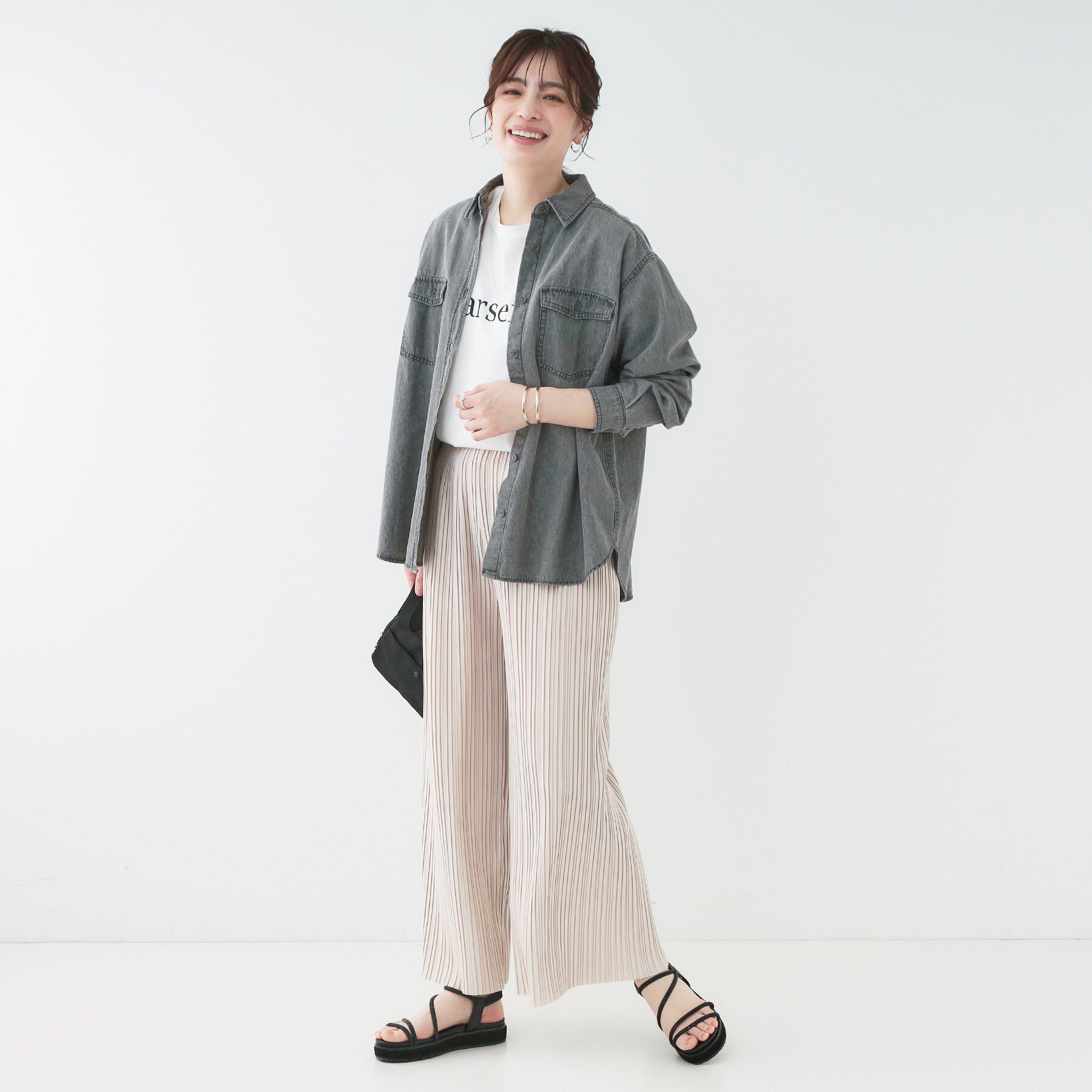 SHOO･LA･RUE「【洗える】楽してほっそり見え カットプリーツパンツ」|その他|