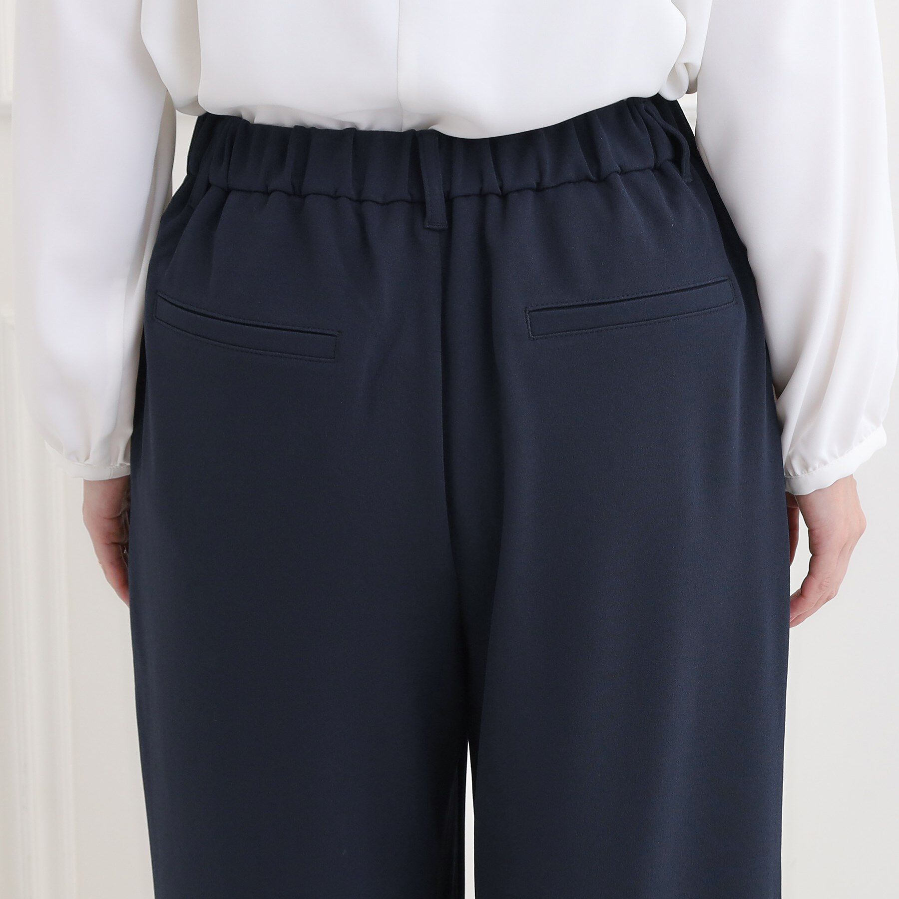 SHOO･LA･RUE「【洗濯機可/セットアップ可/S-3L】きちんと楽に。カットジョーゼットワイドパンツ」|その他|