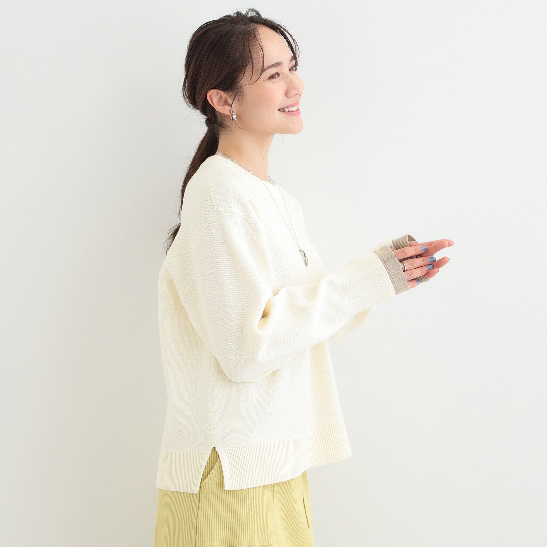 SHOO･LA･RUE「配色が上品 スウェットライクニット」|ニット・セーター|