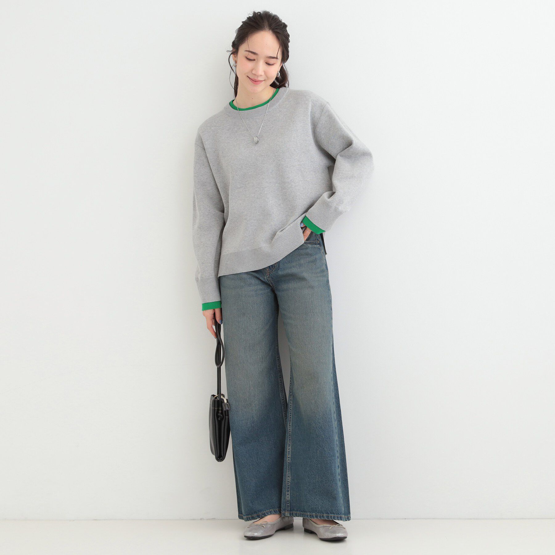 SHOO･LA･RUE「配色が上品 スウェットライクニット」|ニット・セーター|