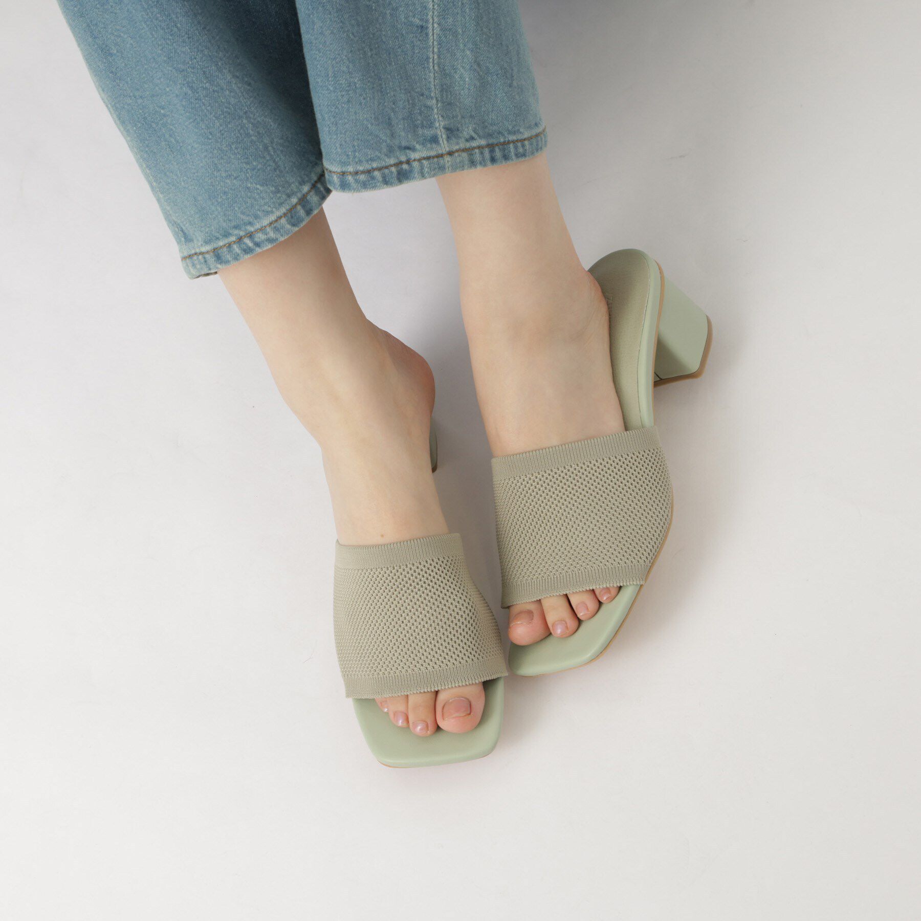 ESPERANZA「ニットアッパーミュールサンダル 24SS」|サンダル|