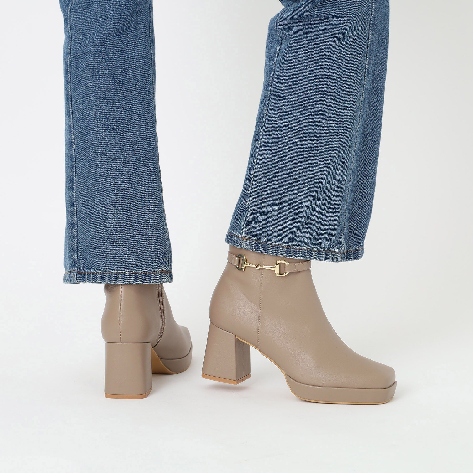 ESPERANZA「スクエアサイドビットブーツ」|ショートブーツ|