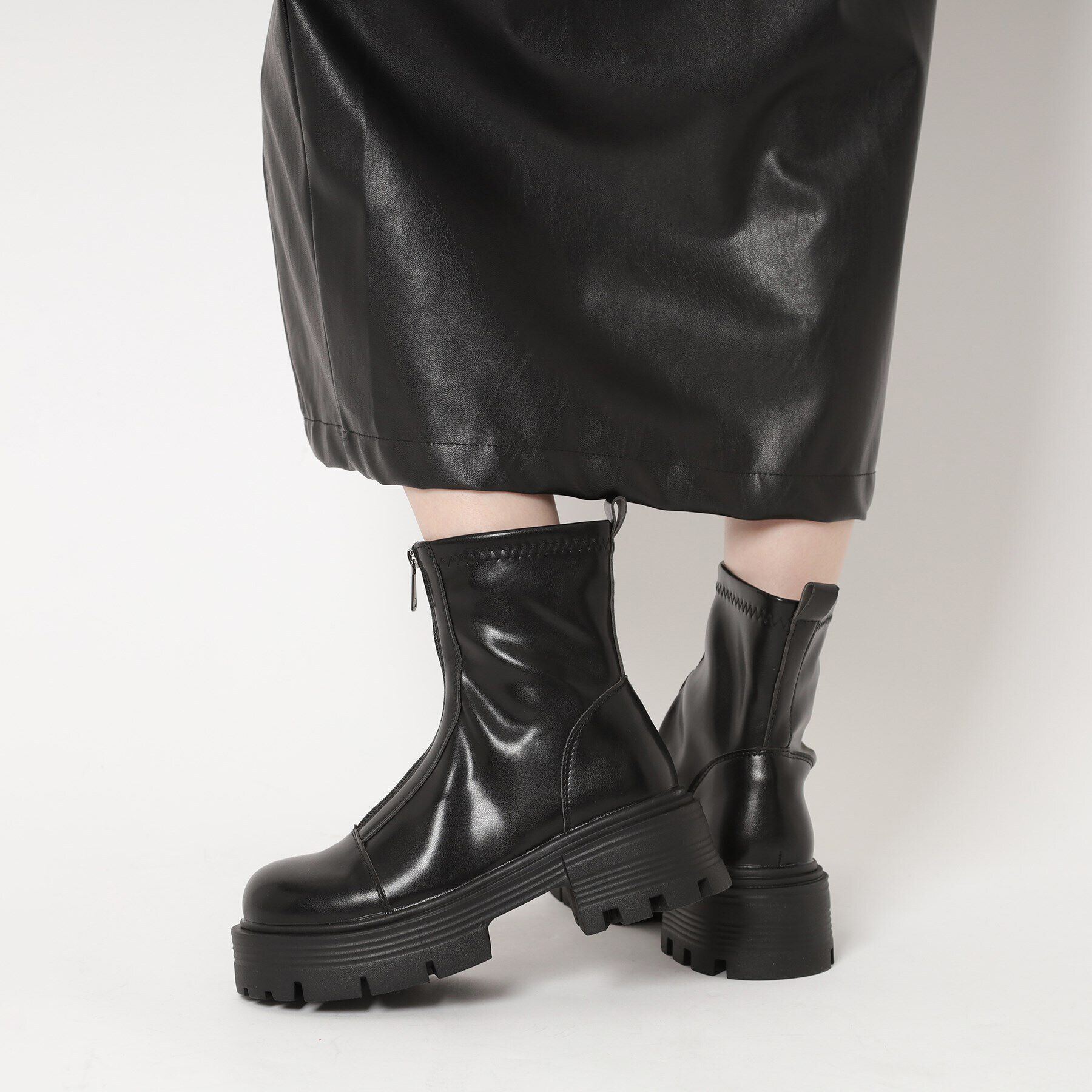 csT&P「厚底センタージップブーツ」|ショートブーツ|