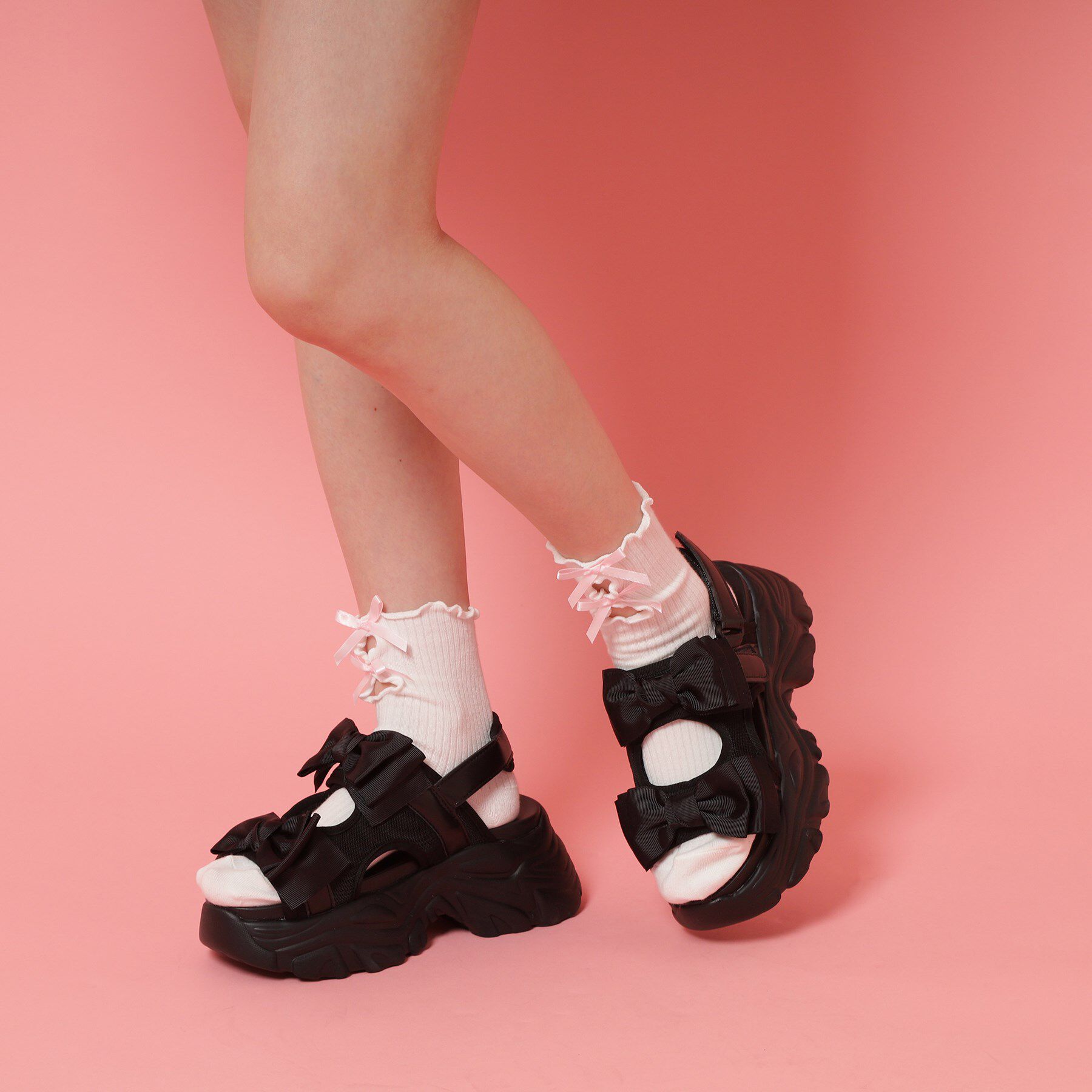 csT&P「厚底ダブルリボンサンダル」|サンダル|