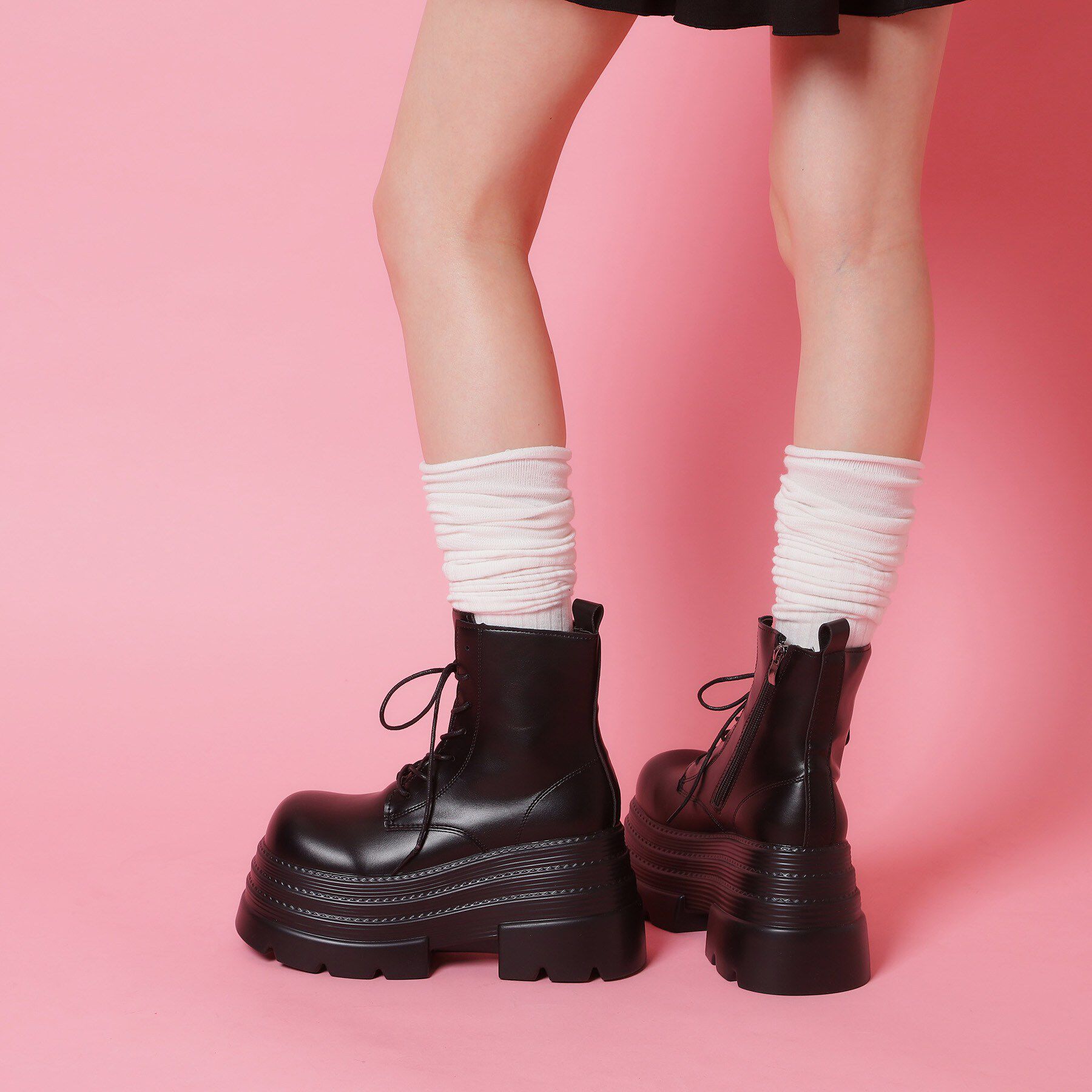 csT&P「厚底レースアップ」|ショートブーツ|