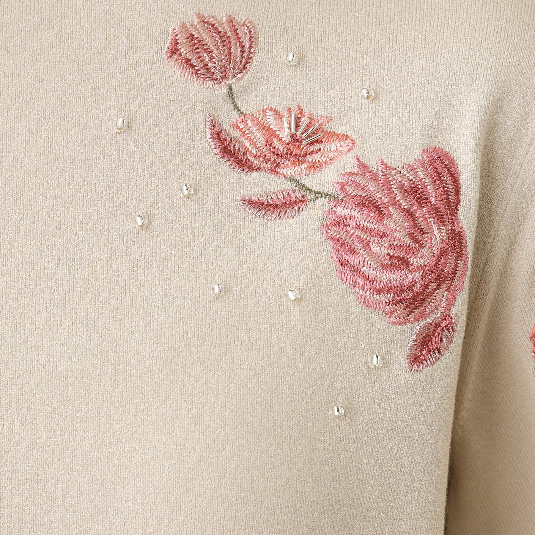 SunaUna「【SS～Lサイズ展開／フラワー刺繍】クラフトプルオーバー」|ニット・セーター|