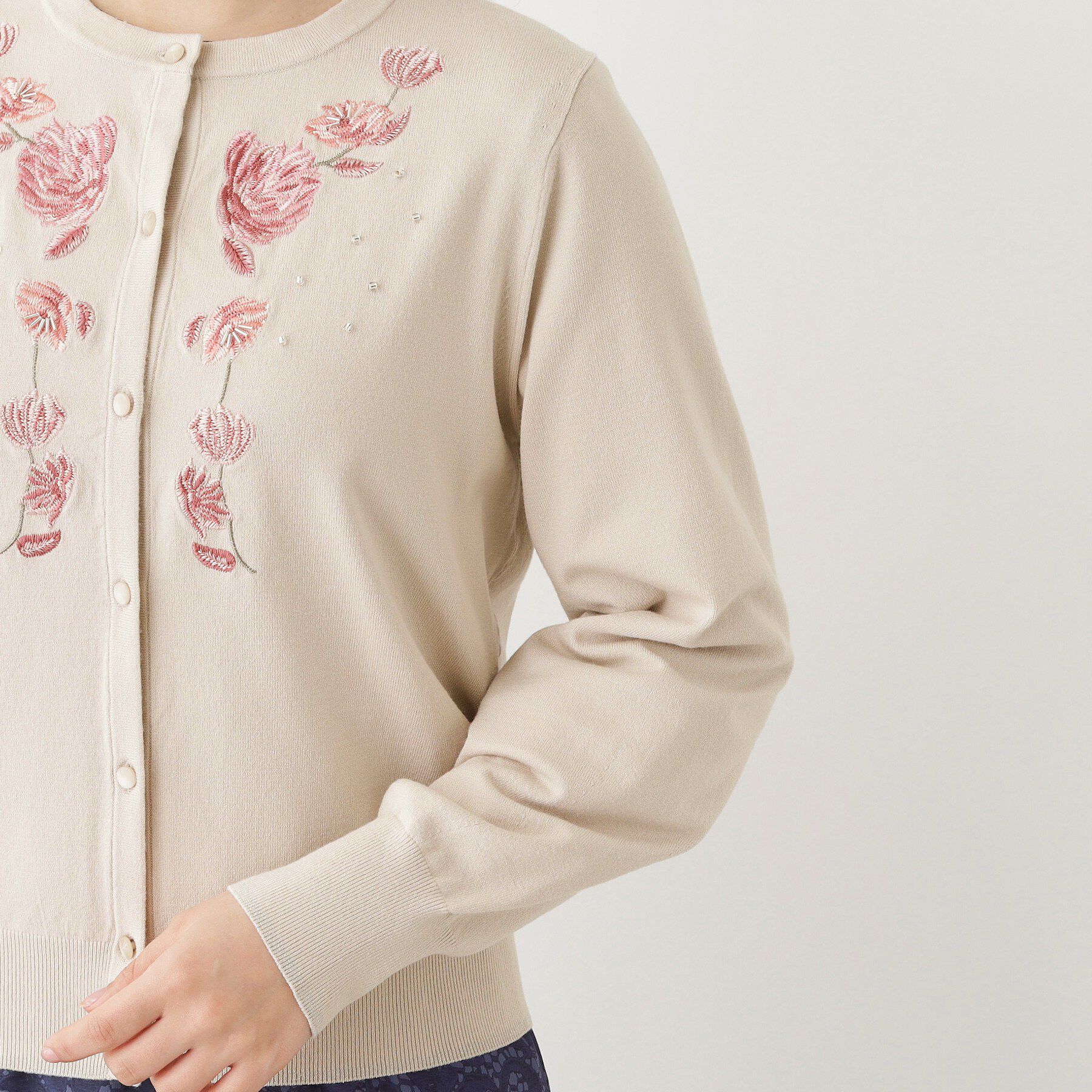 SunaUna「【SS～Lサイズ展開／フラワー刺繍】クラフトカーディガン」|カーディガン|