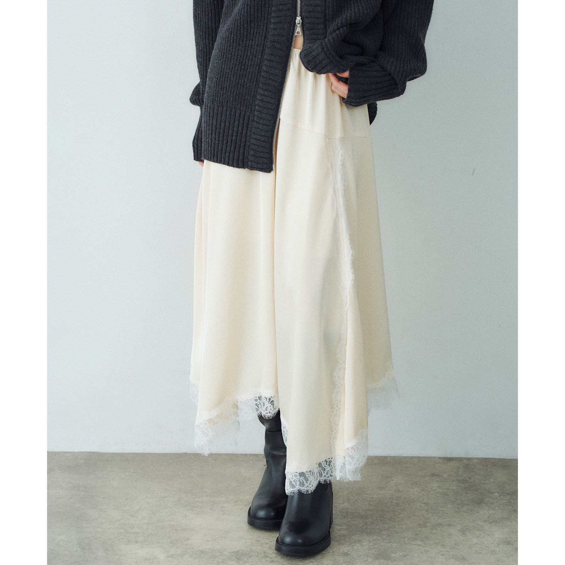 CODE A「lingerie mood lace skirt」|スカート|ライトイエロー(03