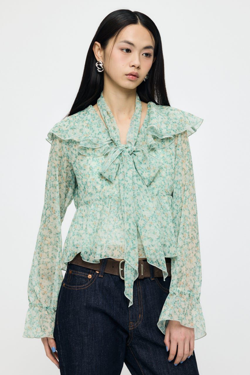 MOUSSY「BOW TIE CHIFFON ブラウス」|シャツ・ブラウス|