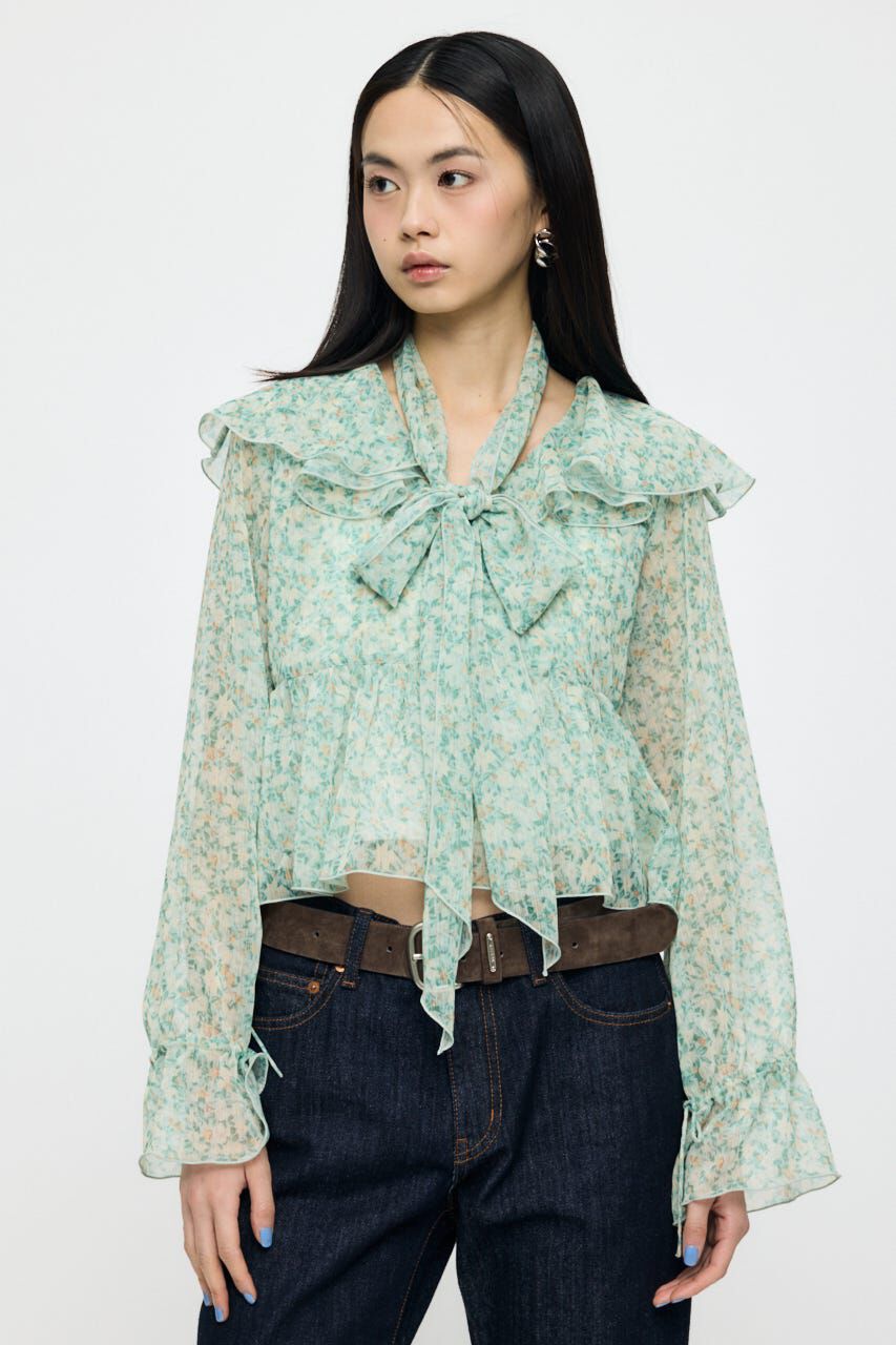MOUSSY「BOW TIE CHIFFON ブラウス」|シャツ・ブラウス|
