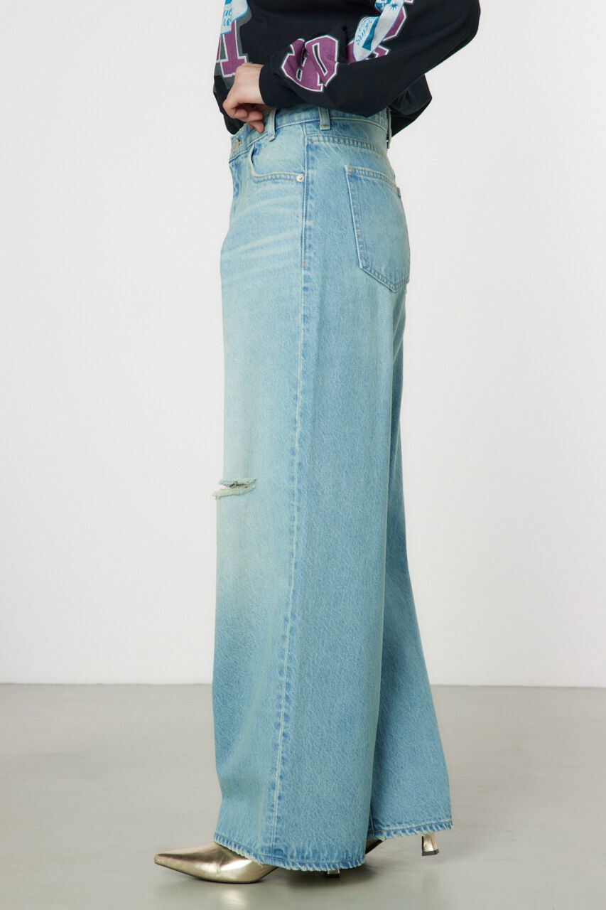 RODEO CROWNS「タックワイドクラッシュデニムパンツ」|デニム|