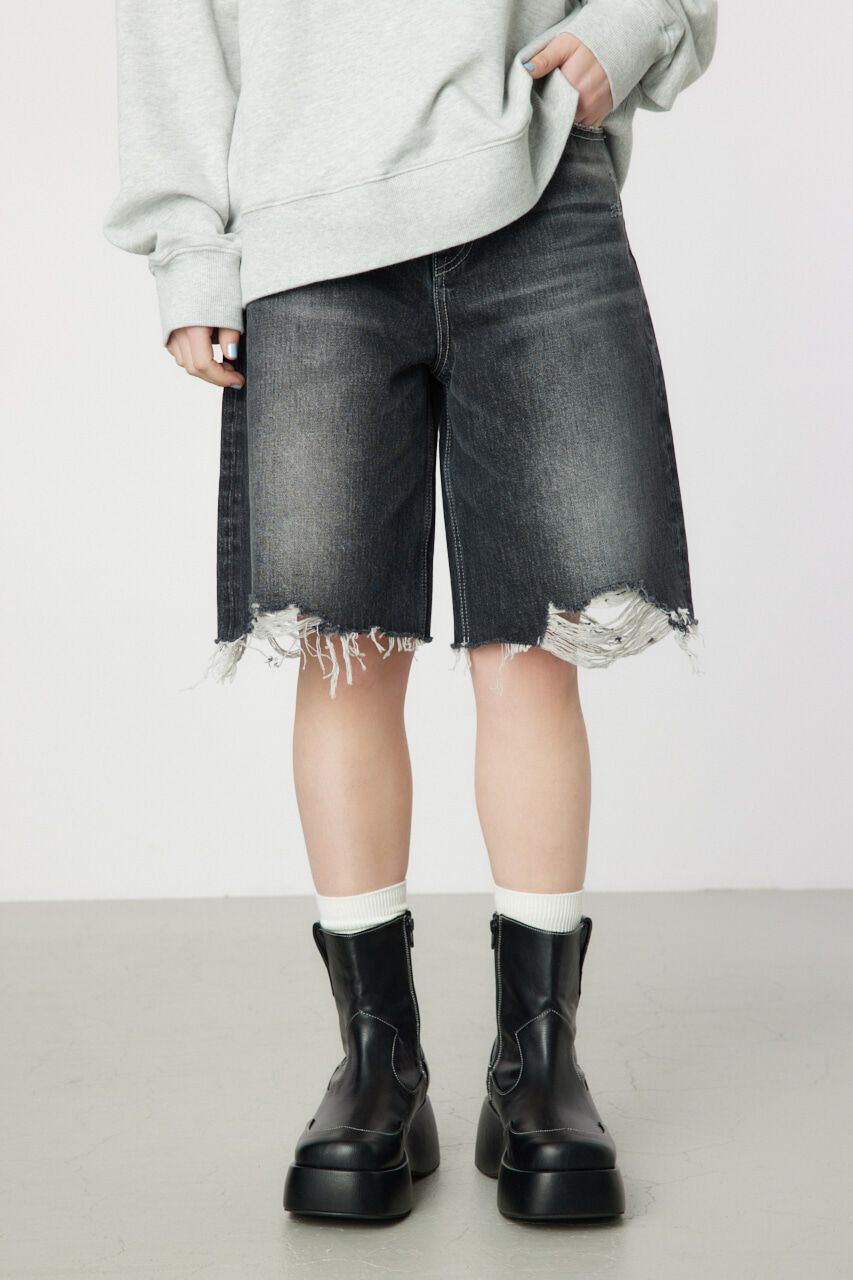 RODEO CROWNS「ダメージDENIM バミューダパンツ」|デニム|