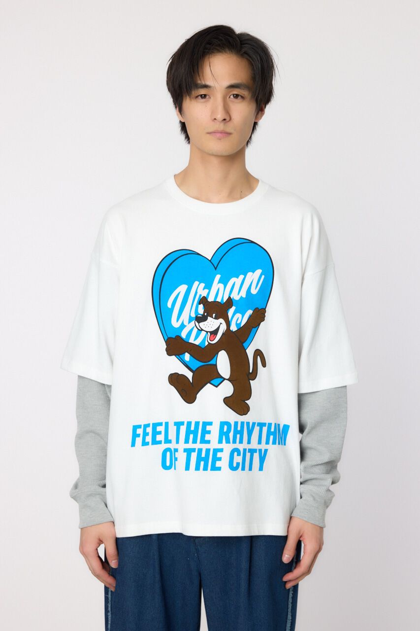 RODEO CROWNS「ハートパネルレイヤードロングスリーブTシャツ」|Tシャツ・カットソー|