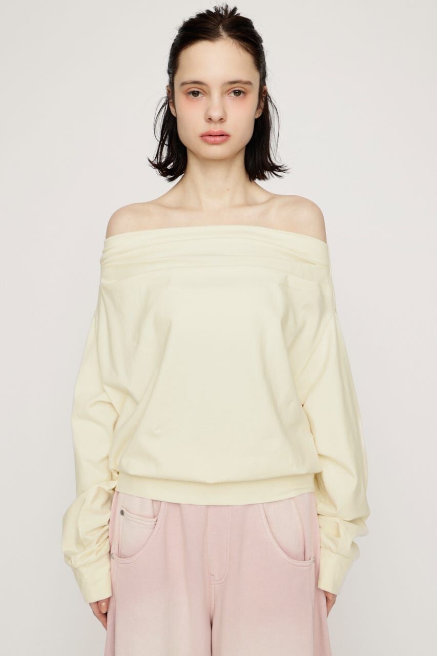 SLY「TUCKED OFFSHOULDER トップス」|パーカー|