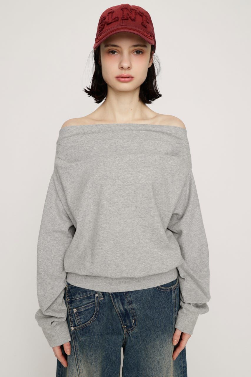 SLY「TUCKED OFFSHOULDER トップス」|パーカー|