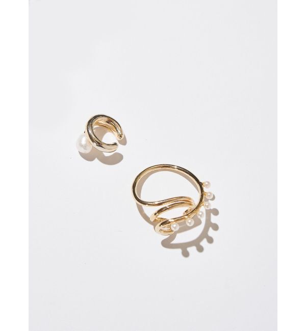 ELENDEEK「ASYMMETRY EAR CUFF」|イヤーカフ|ゴールド