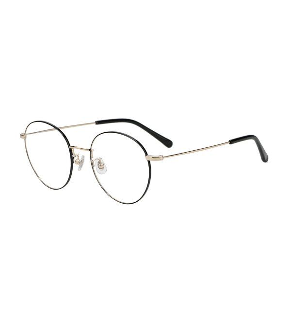  「ボストン型 メガネ | 丸型 メタル 大人可愛い 伊達メガネ 度なし レディース レンズ交換券付」|メガネ|