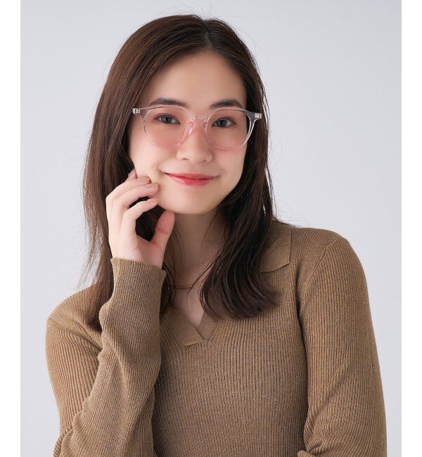  「ウェリントン型 メガネ | 伊達メガネ 度付きメガネユニセックス  Zoff｜CLASSIC  レンズ交換券付」|メガネ|ライトピンク