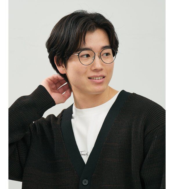  「ボストン型 メガネ | チタン 軽量 メタル 伊達・度付き ユニセックス 大人可愛い Zoff  レンズ交換券付」|メガネ|