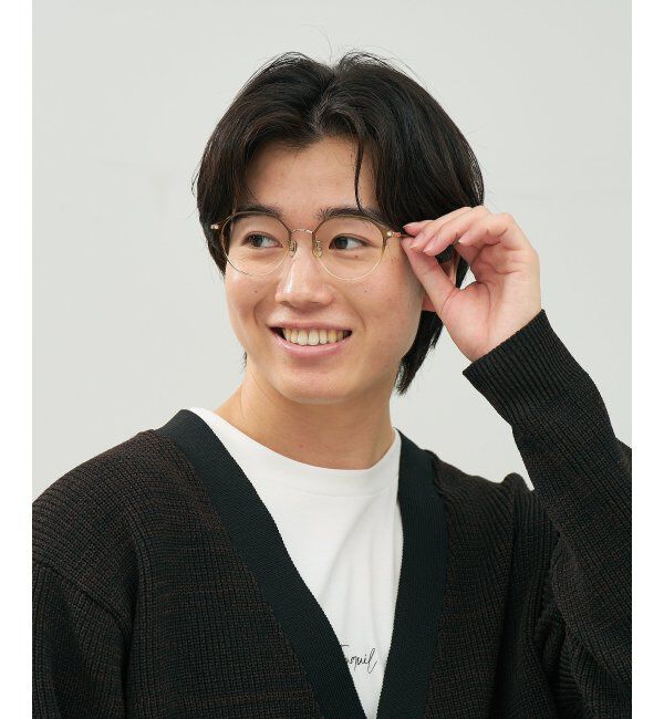  「ボストン型 メガネ | チタン 軽量 メタル 伊達・度付き ユニセックス 大人可愛い Zoff  レンズ交換券付」|メガネ|