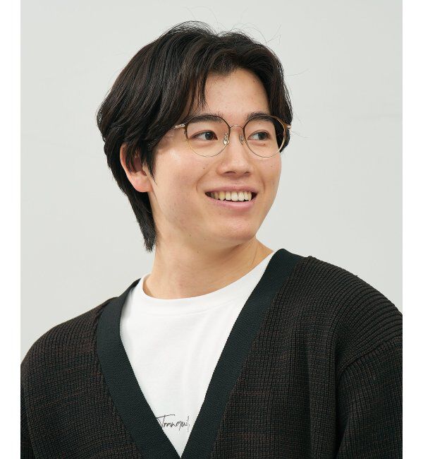  「ボストン型 メガネ | チタン 軽量 メタル 伊達・度付き ユニセックス 大人可愛い Zoff  レンズ交換券付」|メガネ|