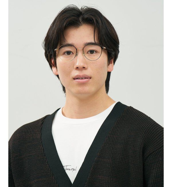  「ボストン型 メガネ | チタン 軽量 メタル 伊達・度付き ユニセックス 大人可愛い Zoff  レンズ交換券付」|メガネ|