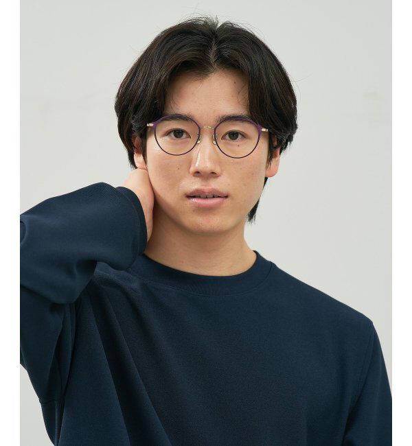  「ボストン型 メガネ | チタン 軽量 メタル 伊達・度付き ユニセックス 大人可愛い Zoff  レンズ交換券付」|メガネ|