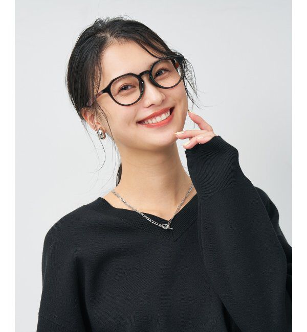  「ボストン型 メガネ | クラウンパント 軽量 伊達めがね・度付き ユニセックス Zoff  レンズ交換券付」|メガネ|薄ブラウン1