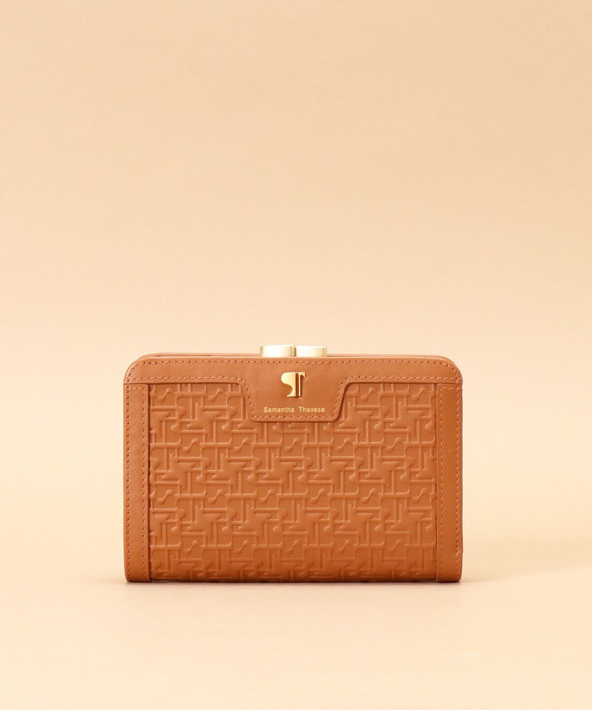 Samantha Thavasa「Pomme d'espoir ポムディスポワール 型押し口金折財布」|財布|キャメル