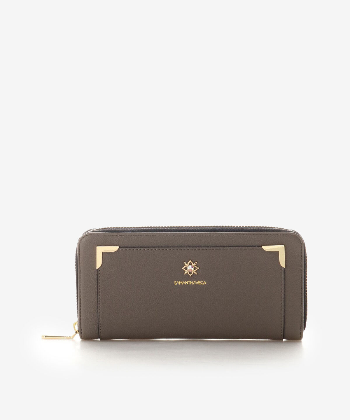 Samantha Vega「シンプルビジュー長財布」|財布|グレージュ
