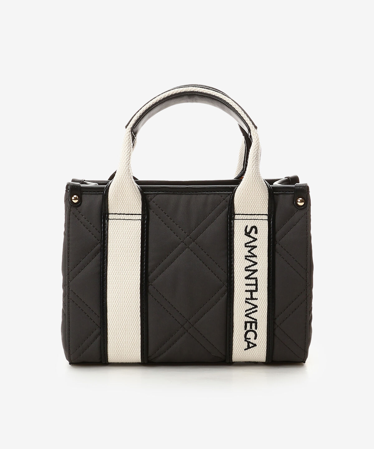 Samantha Vega「ロゴテープキルティングショルダーバッグ（ミニ）」|ショルダー・メッセンジャー|ブラック