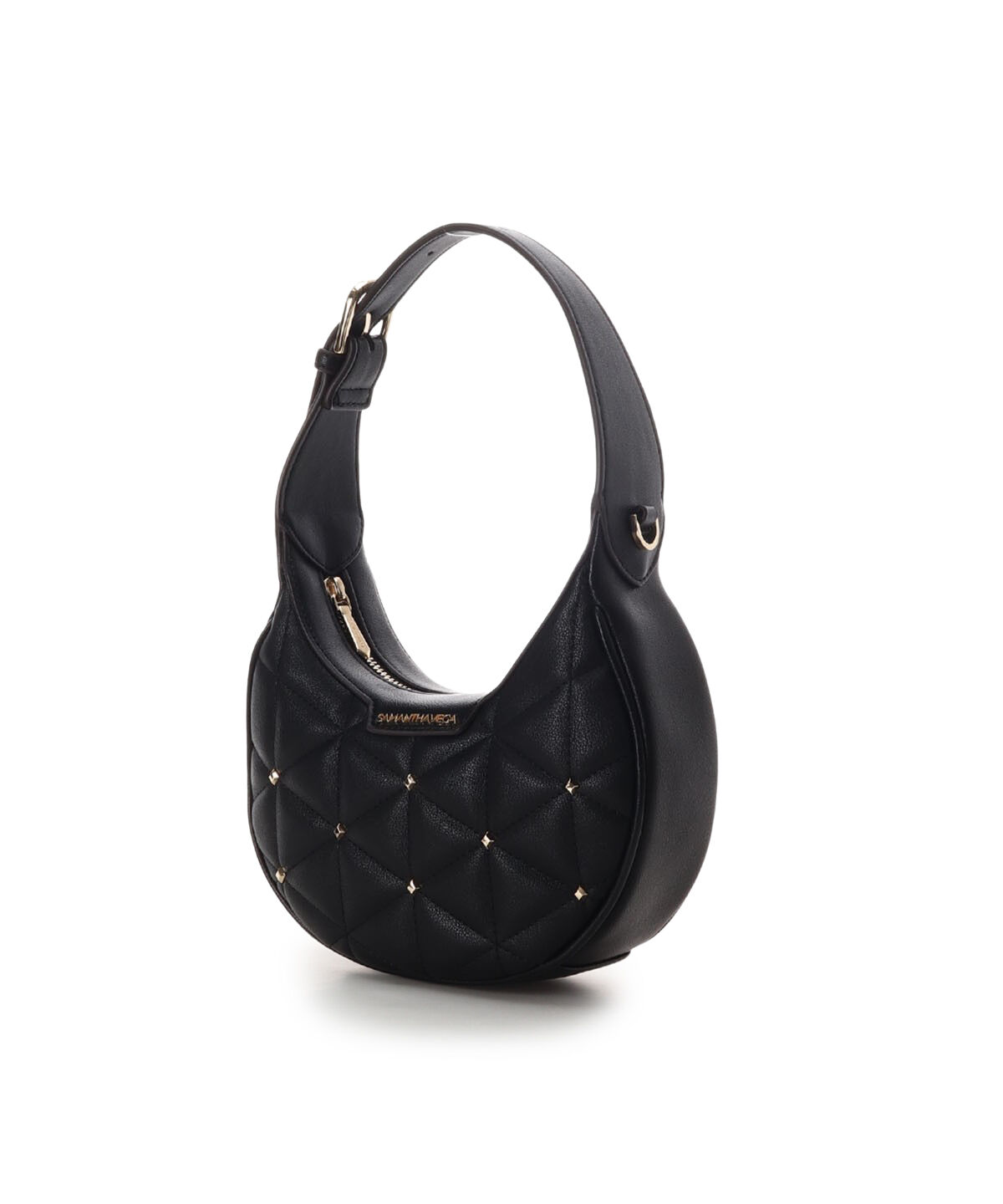 Samantha Vega「キルティングスタッズハーフムーンバッグ」|ハンドバッグ|
