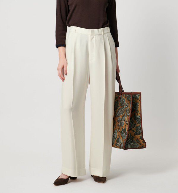 UNITED ARROWS「2タック ワイドパンツ WHITE ‐ウォッシャブル‐」|その他|OFF WHITE